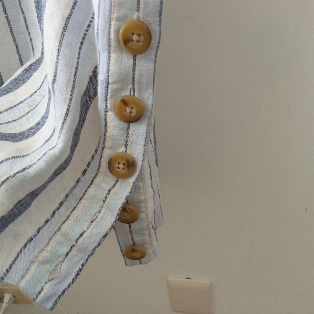 Madewell S Linen Side-Button Easy Dress - Picture 5 of 12